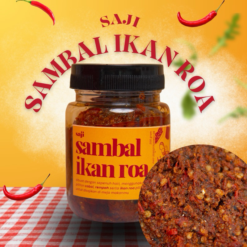 

Sambal Ikan Roa Manado Pedas Kemasan 200g – Lauk Instan Enak & Praktis by SAJI