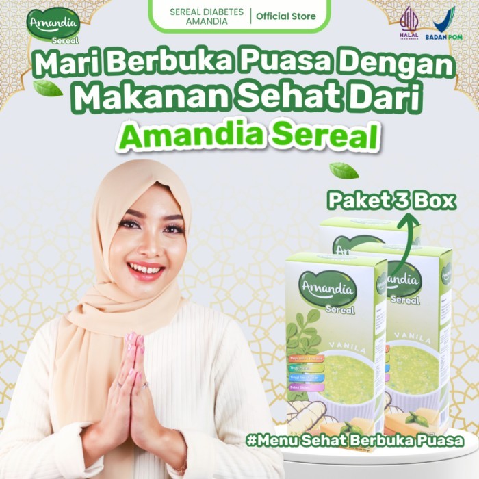 

Paket 3 box Sereal Amandia Diabetes Terkendali