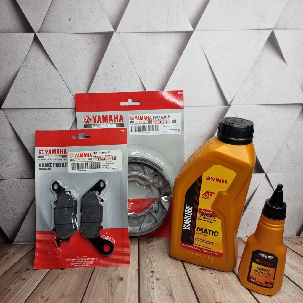 Paket Kampas Rem + Oli Mesin Gear Yamalube Jupiter MX Mio Sporty J GT