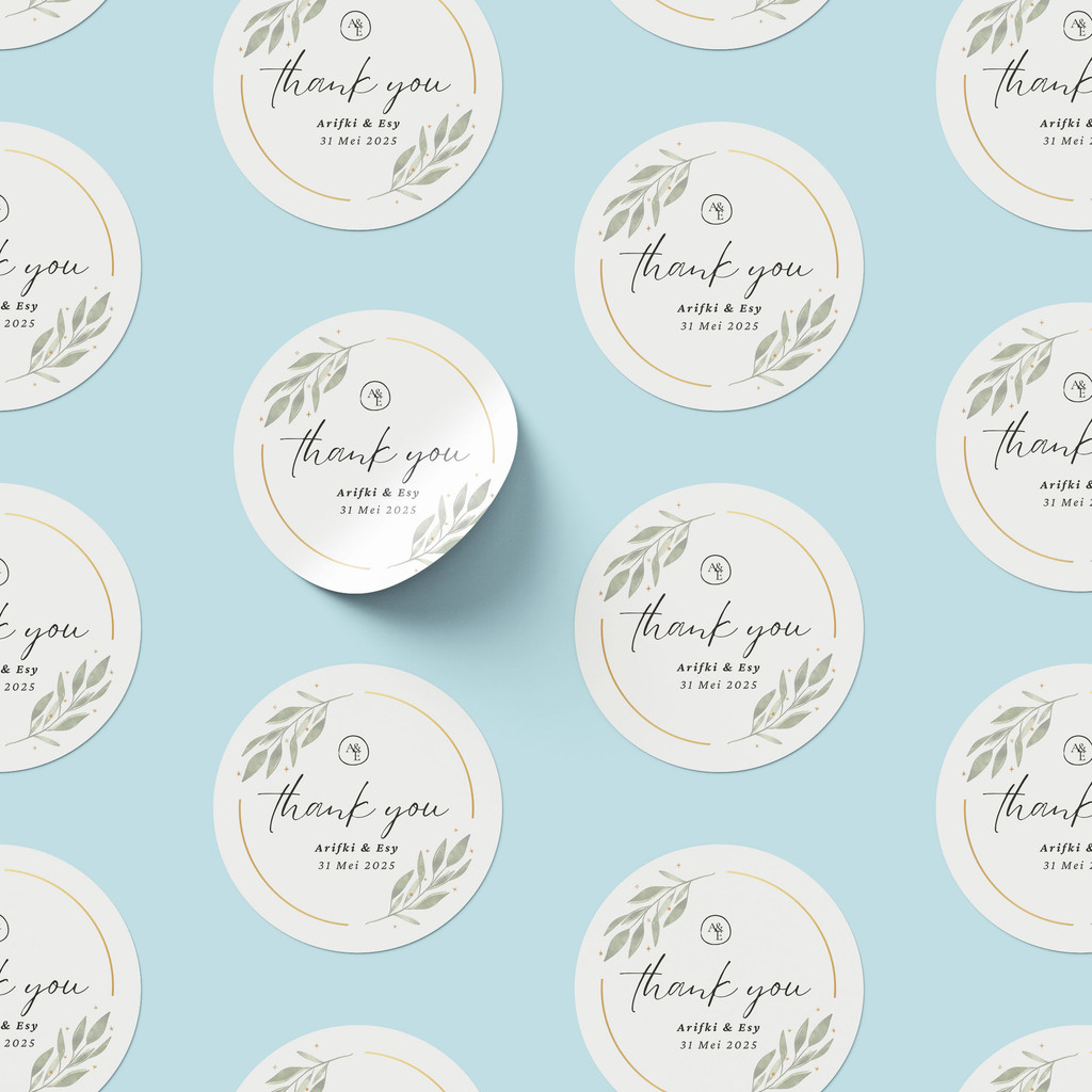 

[ISI 125pcs] Aneka Sticker Souvenir Bulat Stiker Wedding Pernikahan Lingkaran WB29