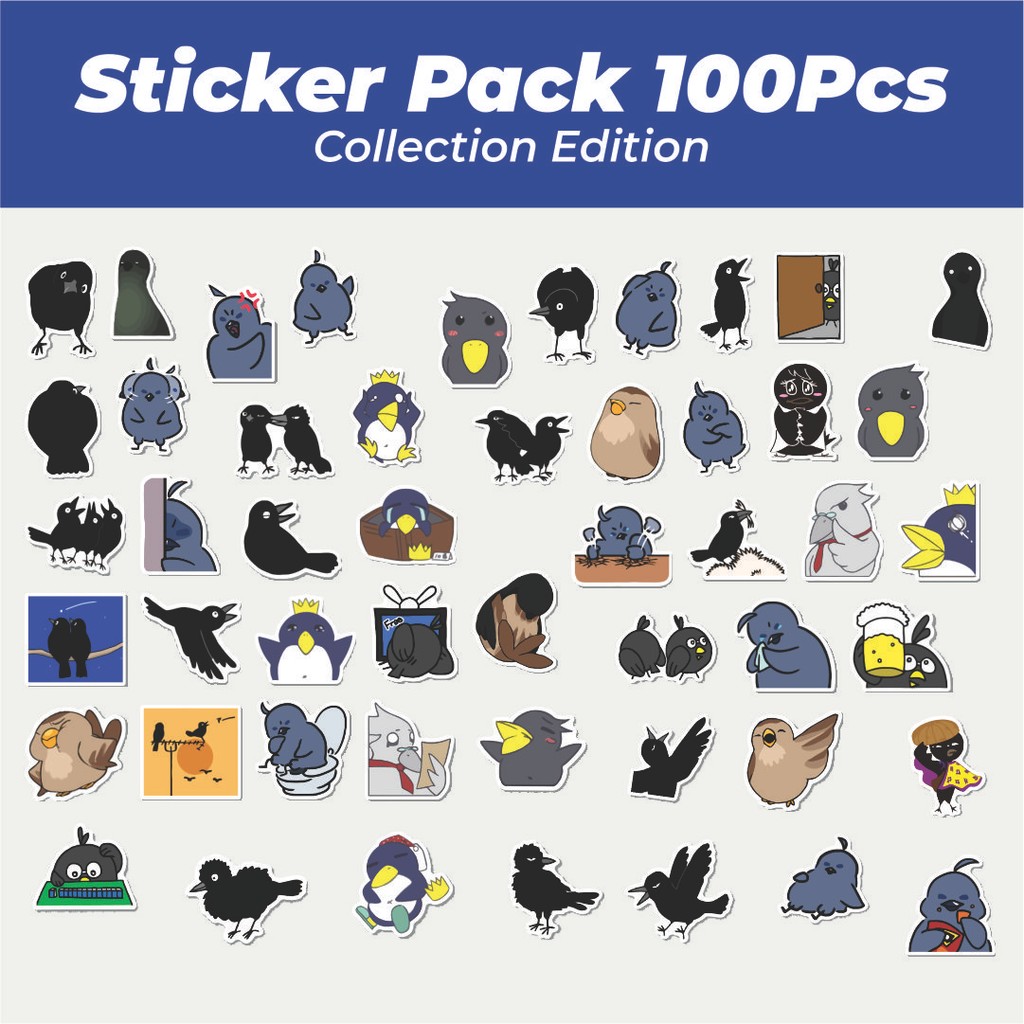 

Hot Stiker Burung Gagak Lucu Anti Air Stikers Berperekat Waterproof Sticker Decal Buat Motor Helm Buku Journal Koper Casing HP Laptop Botol Minum