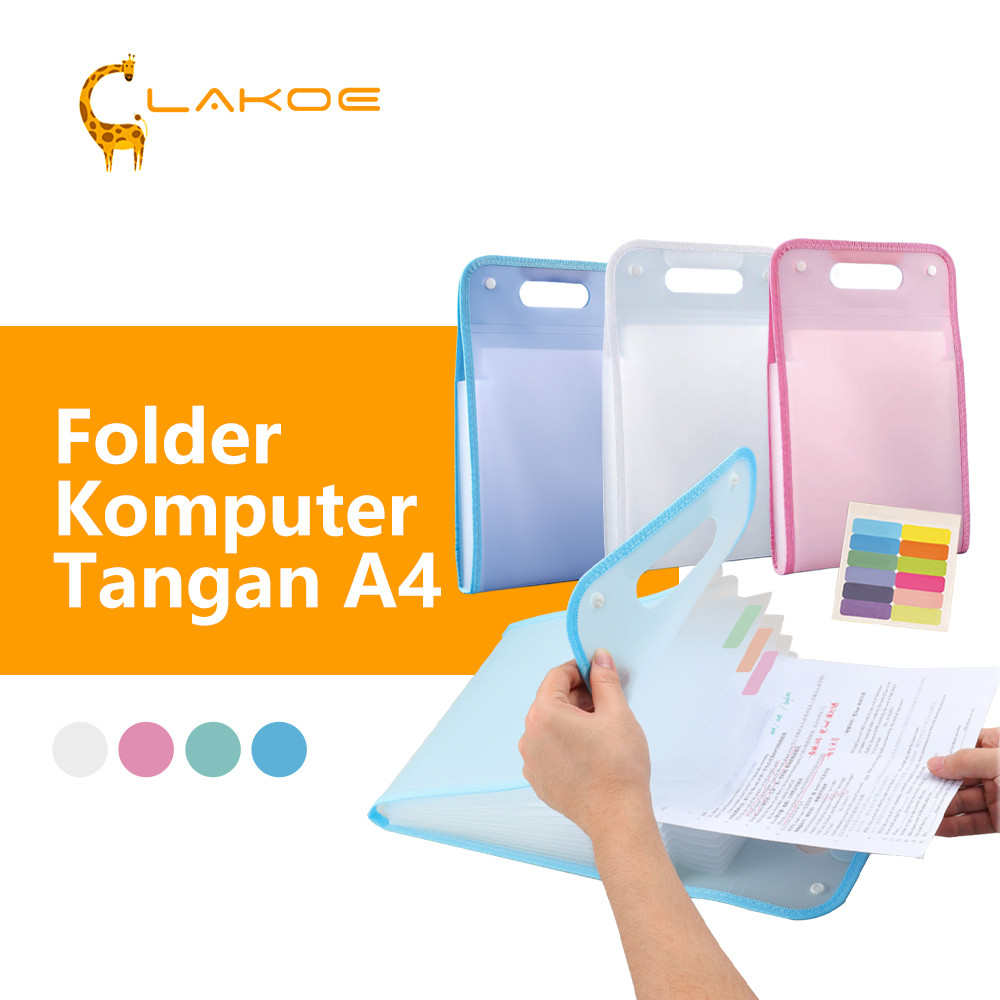 

LAKOEOFFICIALMALL Tas File Akordeon Handle 13 Sekat Map Dokumen File Clear Holder