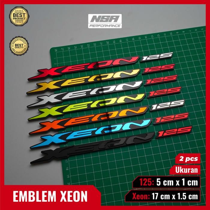 2PCS EMBLEM XEON 125 LOGO XEON125 TIMBUL STIKER MOTOR YAMAHA XEON  by UC