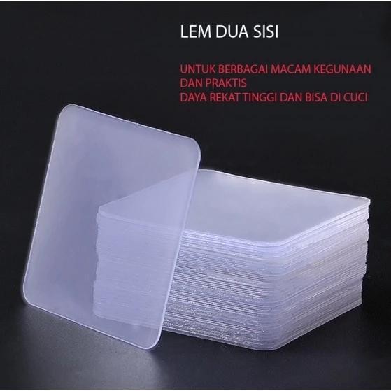 

Double Tape Transparan Kuat Anti Slip Perekat Dinding Lantai Serbaguna Nano Tape 6x6cm