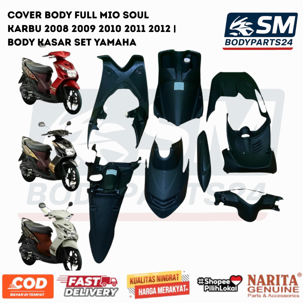 Cover Body Full Mio Soul Karbu 2008 2009 2010 2011 2012 | Body Kasar Set Yamaha | Paket Body Kasar L