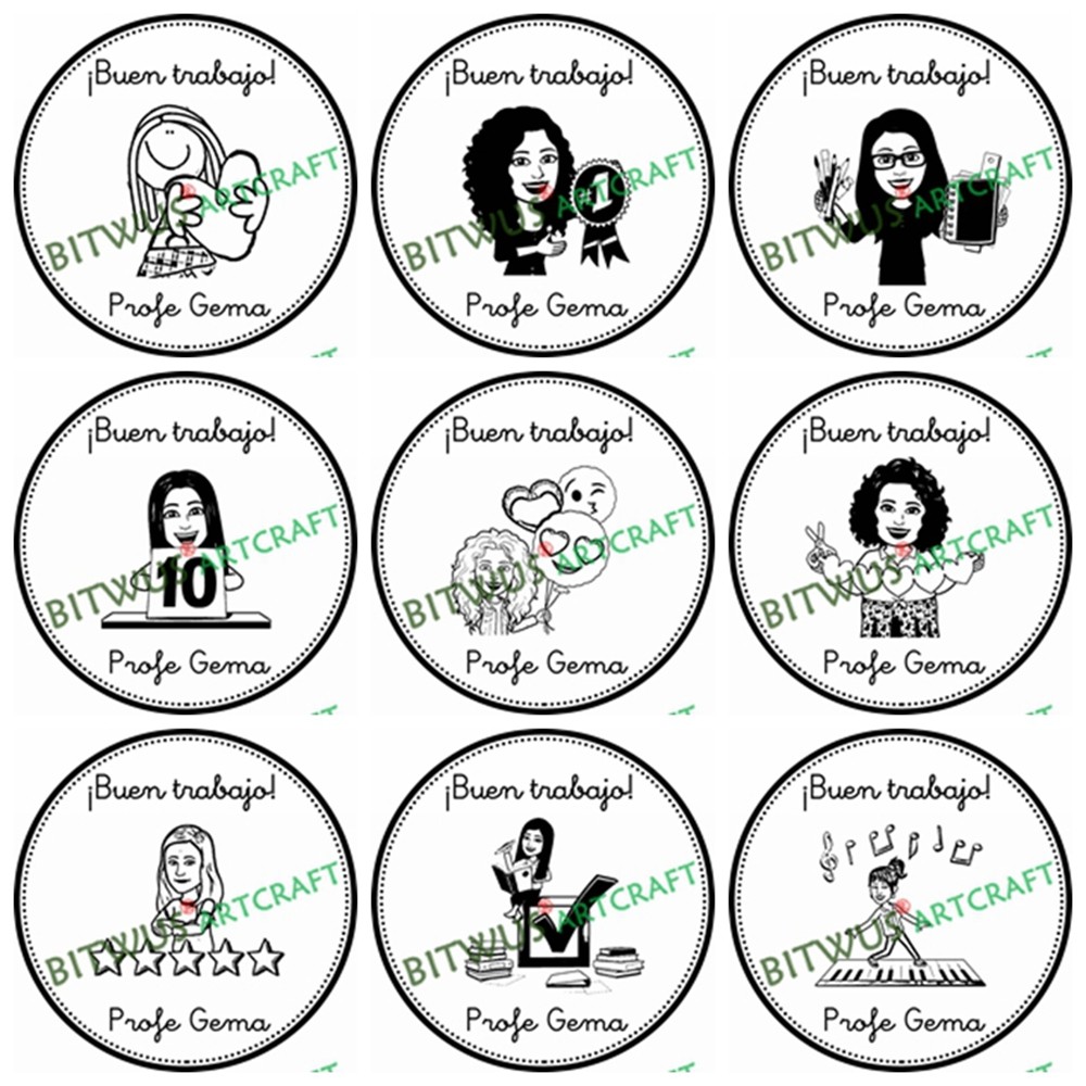 

40mm Round Professional Personalized Stamps Custom Personal Name Stamp Great Job Encouraging Teacher Stamps Self Inking For