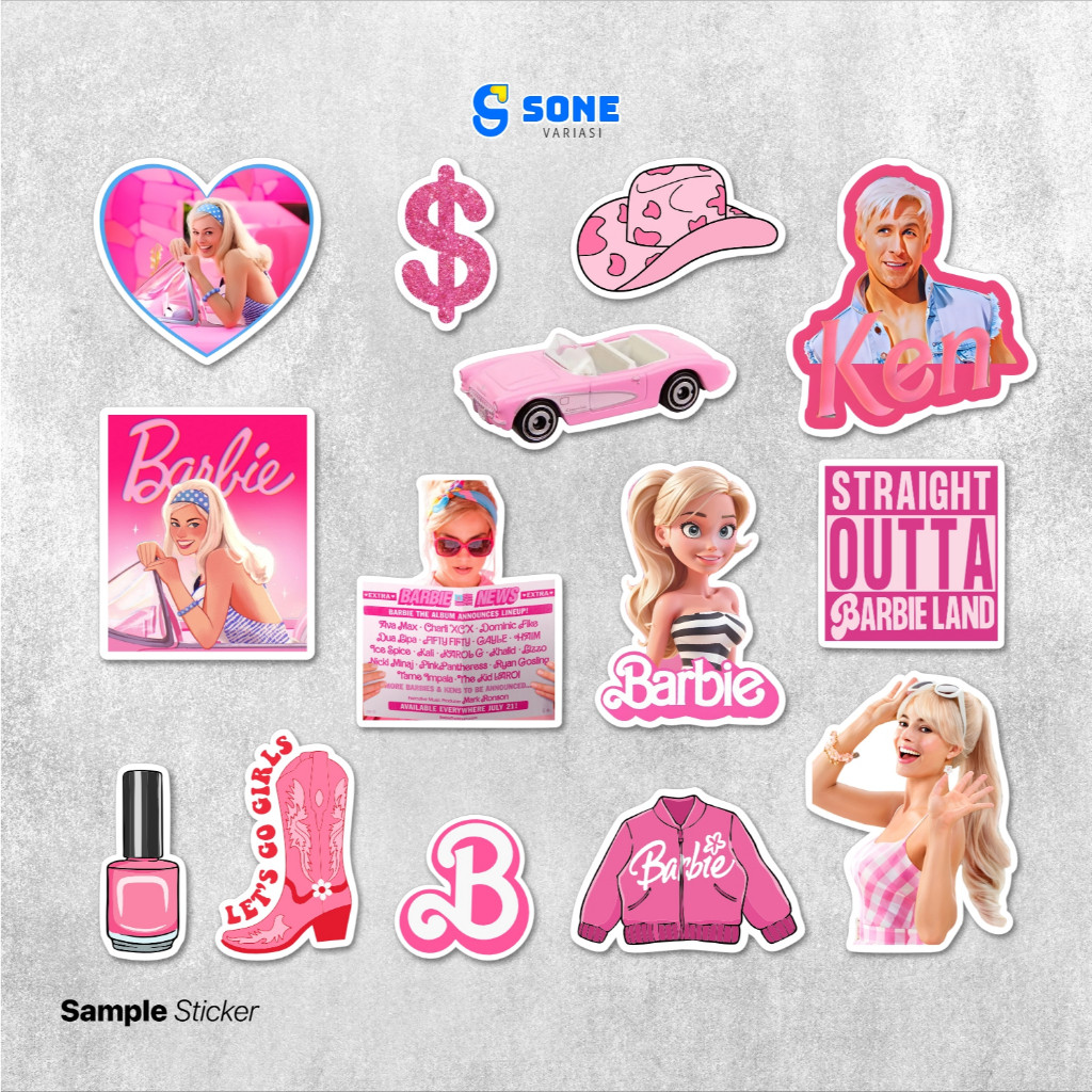 

Stiker Pack BARBIE Paper Vinyl Waterproof Dekorasi Sticker Buku Journal Koper Tumbler Kulkas