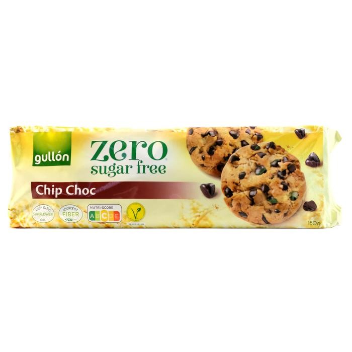 

BR Gullon Zero Sugar Free Chocolate Vanilla Wafer Shortbread Biscuits Chip Choco Cookies Coklat Sandwich Biskuit Cokelat Vanila Bebas Gula Snack Cemilan Sehat No Sugar Import - Chip Choco