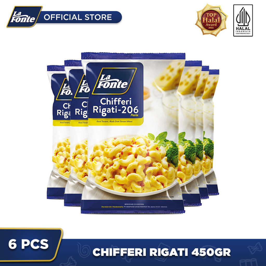 

6 PCS - La Fonte Chifferi Rigati 450 Gr