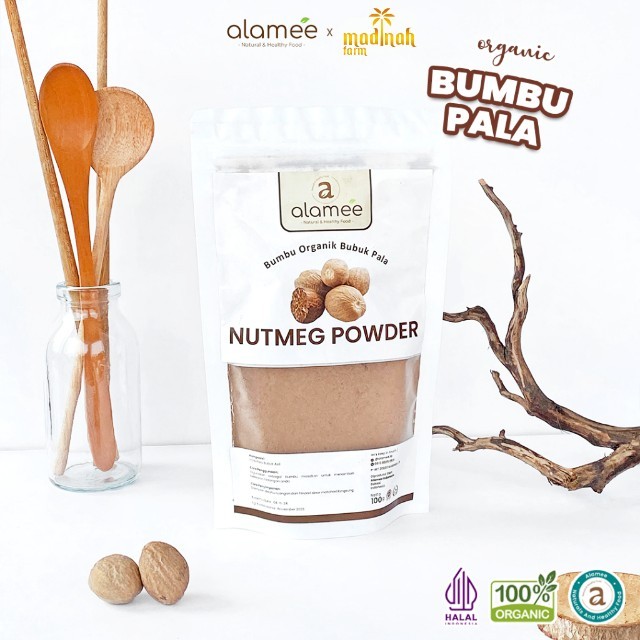 

ALAMEE Bumbu Dapur Pala Bubuk Nutmeg Powder Rempah Murni Asli Tanpa Campuran Organik 100g madinah