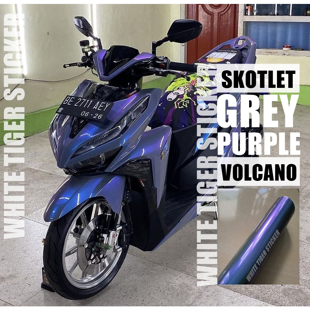 Skotlet Stiker Motor Lembayung Grey Purple Scotlite Motor Silver Lembayung Purple Stiker Motor Grey 