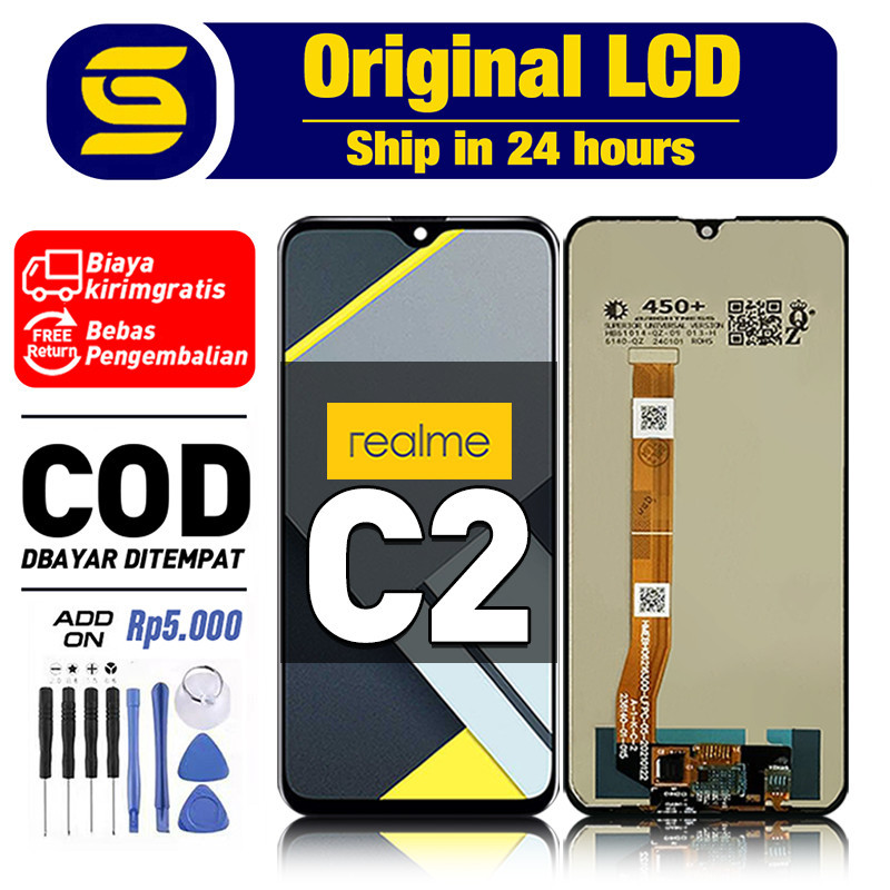 ORI LCD Realme C2 Original Fullset hp Touchscreen asli New Free shipping COD