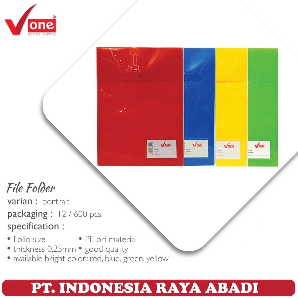 

File Folder Portrait / Map Plastik Full Color 12Pcs - Random Color