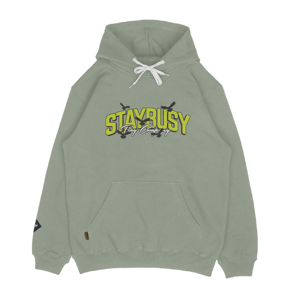 Troy Company Hoodie Sage Green Silhouette - Hoodie Pria Hijau Sage KH 2869