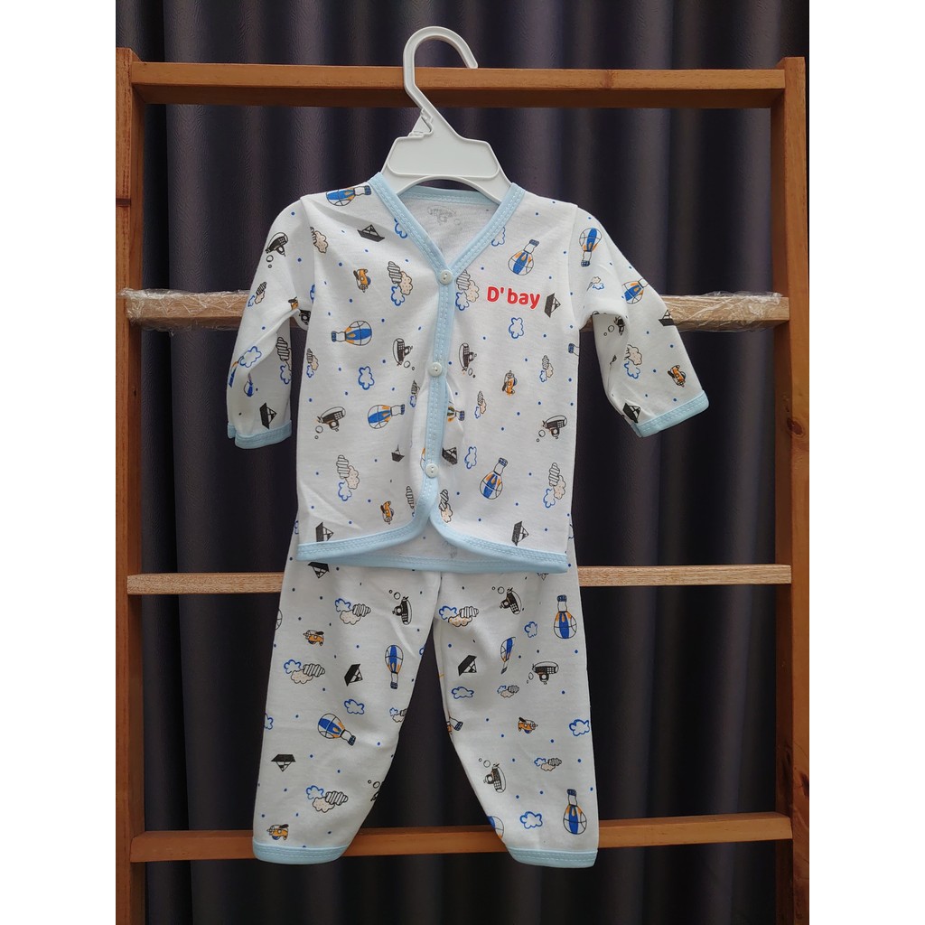baju newborn lusinan 24pcs / 12 Stelan  baju Bayi lengan panjang fullprint Newborn - Ukuran S M L XL