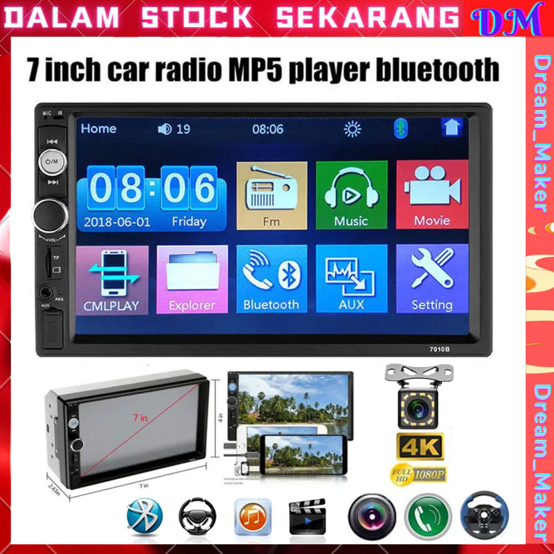 Penjualan Panasuniversal Head Unit Double Din 7 Inch MP5 Bluetooth Audio Car MP3 MP5 Player In Touch