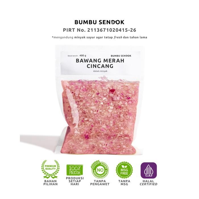 

BUMBU SENDOK Refill Bawang Merah Cincang dalam Minyak / Minced Shallot - 400gr, SAWIT