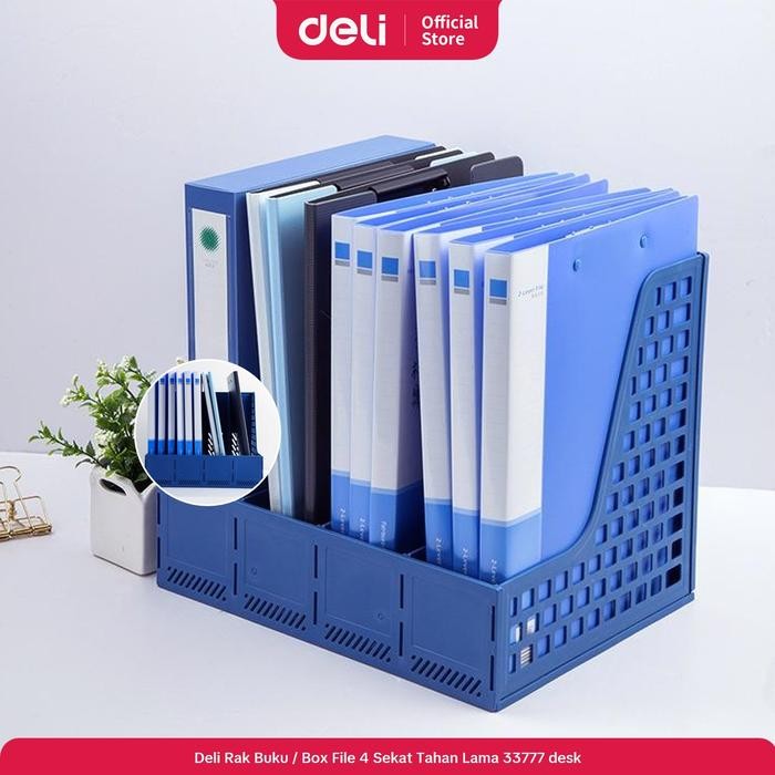 

Promo Deli Rak Buku / Box File 4 Sekat Tahan Lama 33777 desk Kantor Penyimpanan - Blue Terlaris