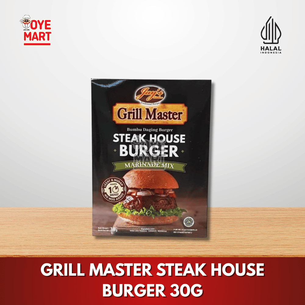 

GRILL MASTER STEAK HOUSE BURGER 30G / BUMBU DAGING BURGER