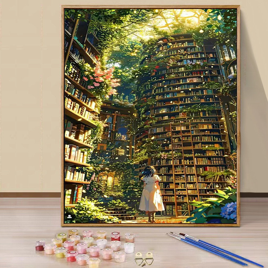 

Paint by Numbers - 40x50cm, Book Painting Kits for Beginners on Colored Canvas, Easy DIY Art for Home Decor Gift (No Frame)