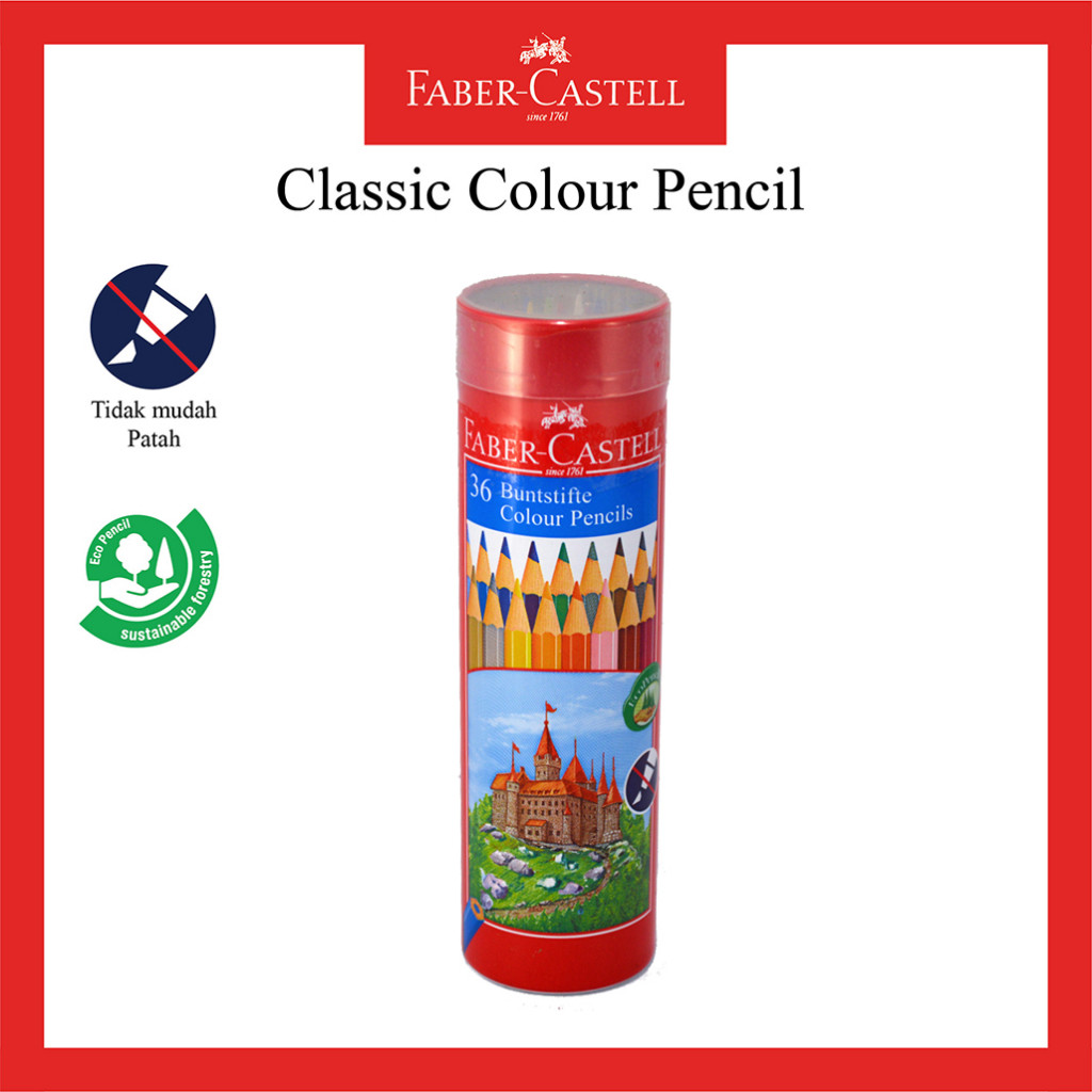 

Pensil Warna Faber Castell / Round Tin 36 Warna / Classic Colour Pencil / Ukuran Panjang