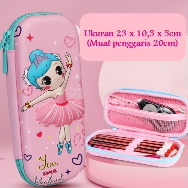 

[New Arrival] Tempat Pensil Kotak pensil Tepak 3D Timbul Hardcase Pencil Case Kulit Box Hardtop Motif Banyak 3 Layers Stationery - Ballerina