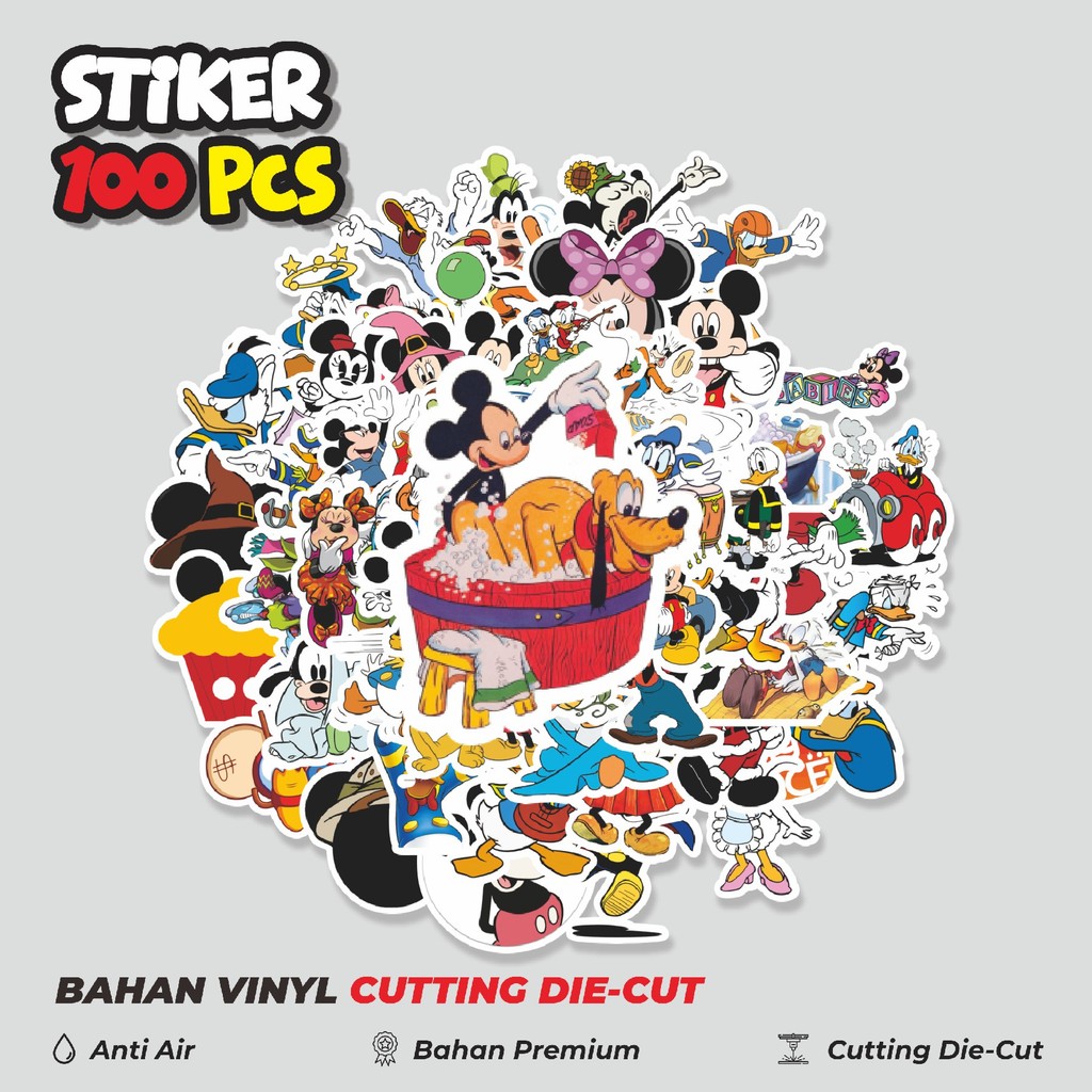 

Terbaru! 50 pcs Stiker Kartun Disney Mickey Mouse & Donald Duck 2 Dekorasi Lucu Kreatif untuk Notebook, Skateboard, HP