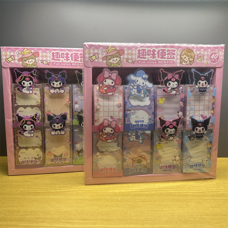 

40pcs Cartoon Sanrio Memo Pads Color Kuromi Cinnamoroll My Melody Children's Gifts Student Stationery Wholesale