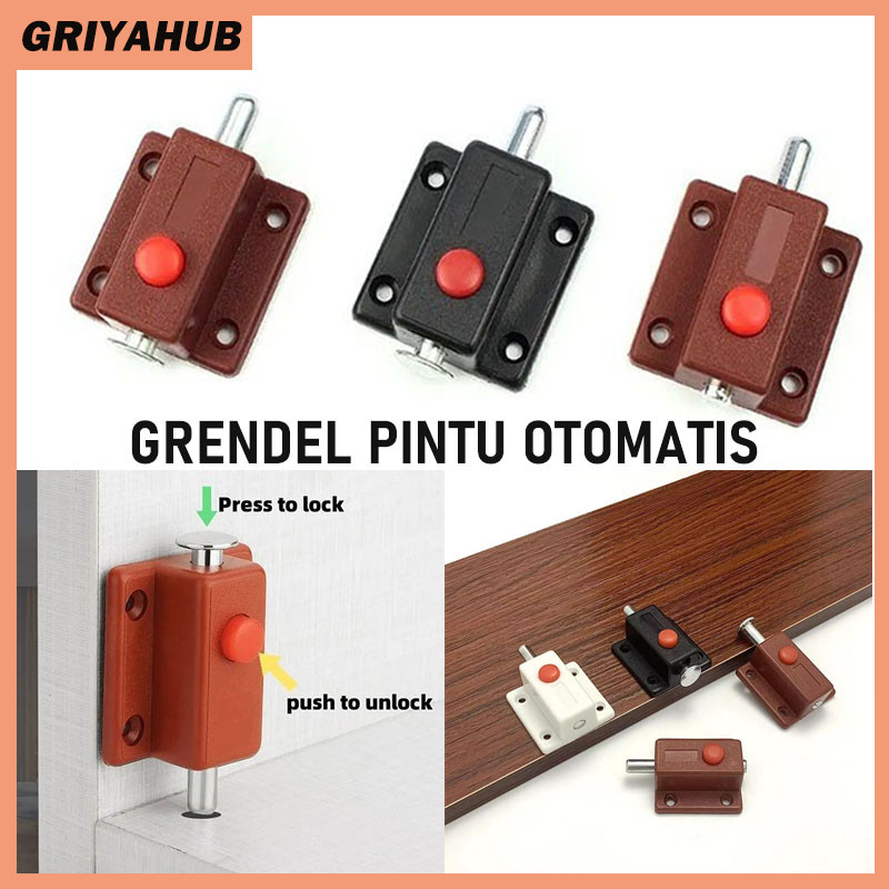 5PCS Grendel Otomatis Slot Pintu Otomatis/Grendel Tekan Pencet Coklat/Grendel Pintu Otomatis