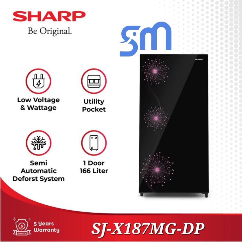Kulkas Sharp 1 pintu SJ-X187MG DB DP 187MG SJX187 166 L