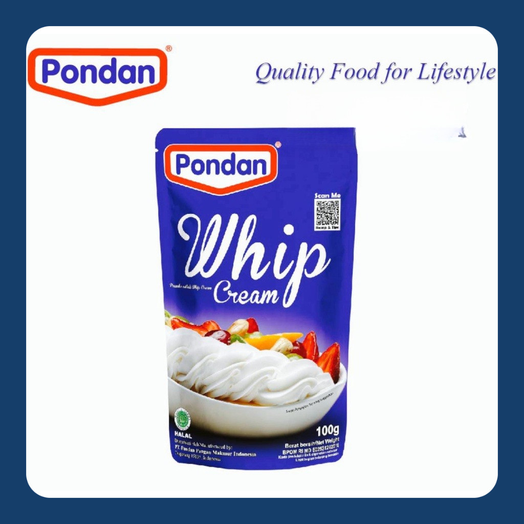 

Pondan whip cream pouch 100 gram / Bubuk instan krim kue whipping 100 gram