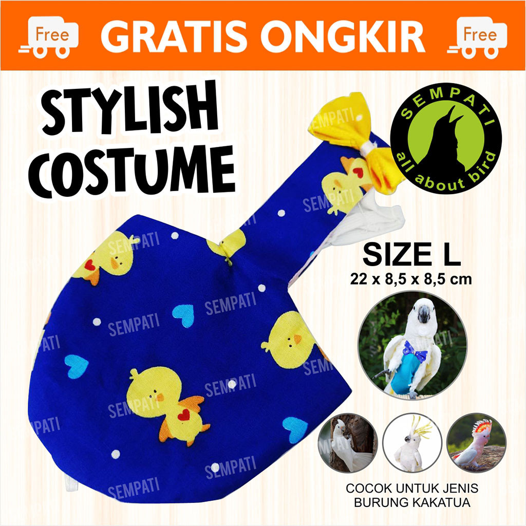 SEMPATI BAJU BURUNG KAKATUA KAKAK TUA KAKA TUA BAJU PEMPERS POPOK BURUNG PAROT LARGE JUBAH BURUNG KA