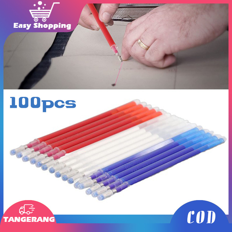

100pcs Pen Heat Erasable Pen Pen Anti Panas Bolpen Kulit Leather Kain Penanda Pola