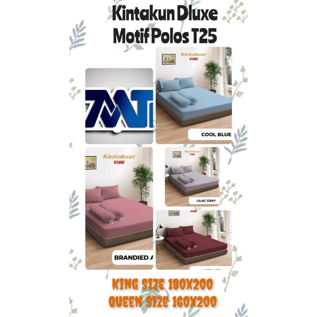 Sprei Kintakun Sprei 180X200 Sprei 160x200 T25 DLUXE MOTIF POLOS /Sprei Kintakun 180x200/Sprei Kinta