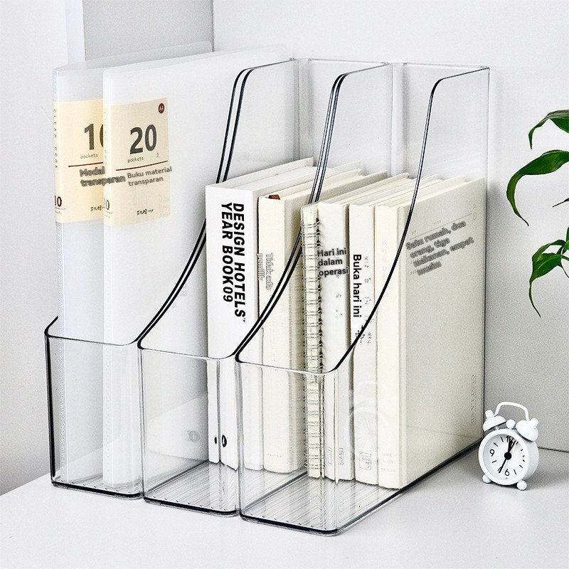 MEITAITAI Rak Buku Organizer Meja Akrilik Susun Tray File Dokumen Susun / Rak Kertas Organizer