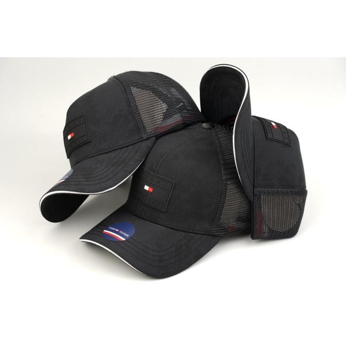 topi baseball tomy hilfiger / hilfiger cap original import / hat - Hitam