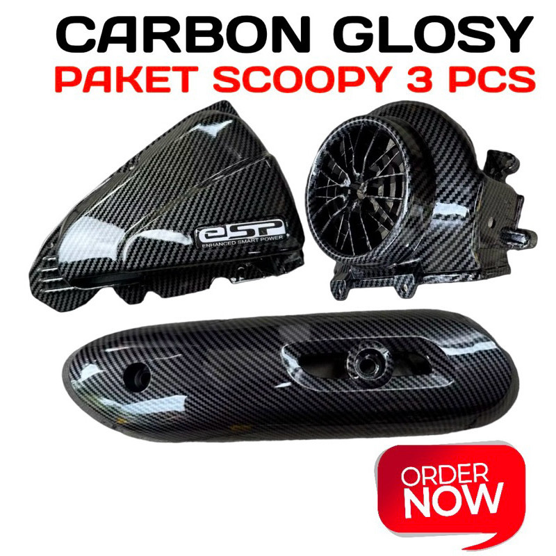 PAKET CARBON SCOOPY ESP 3 PCS 2016-2020◾️paket carbon scoopy 2016-2019 / paketan carbon scoopy VARIA