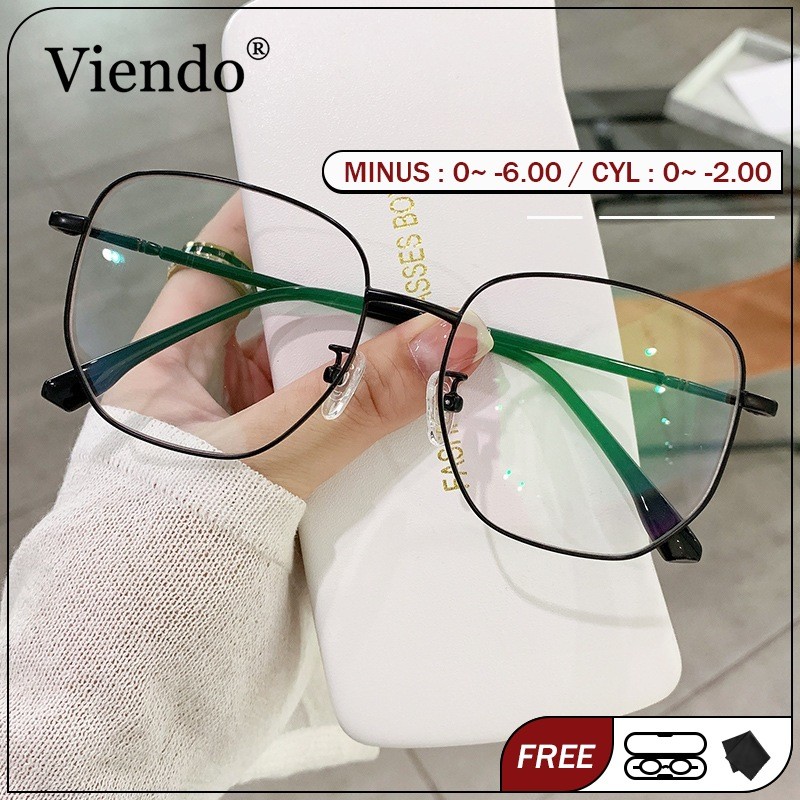 Viendo Frame Kacamata Minus Photocromic Anti Radiasi Blueray Wanita Pria Cowok Potocromic Fotocromi