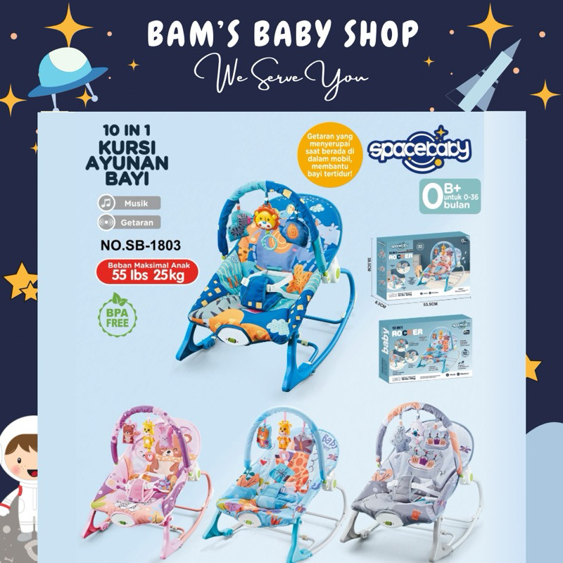 [FREE BUBBLEWRAP] BAMS TERMURAH BOUNCER SPACE BABY 10 in 1 ZX 1803 SB 1803 1805 1703 8630 8610 SWING