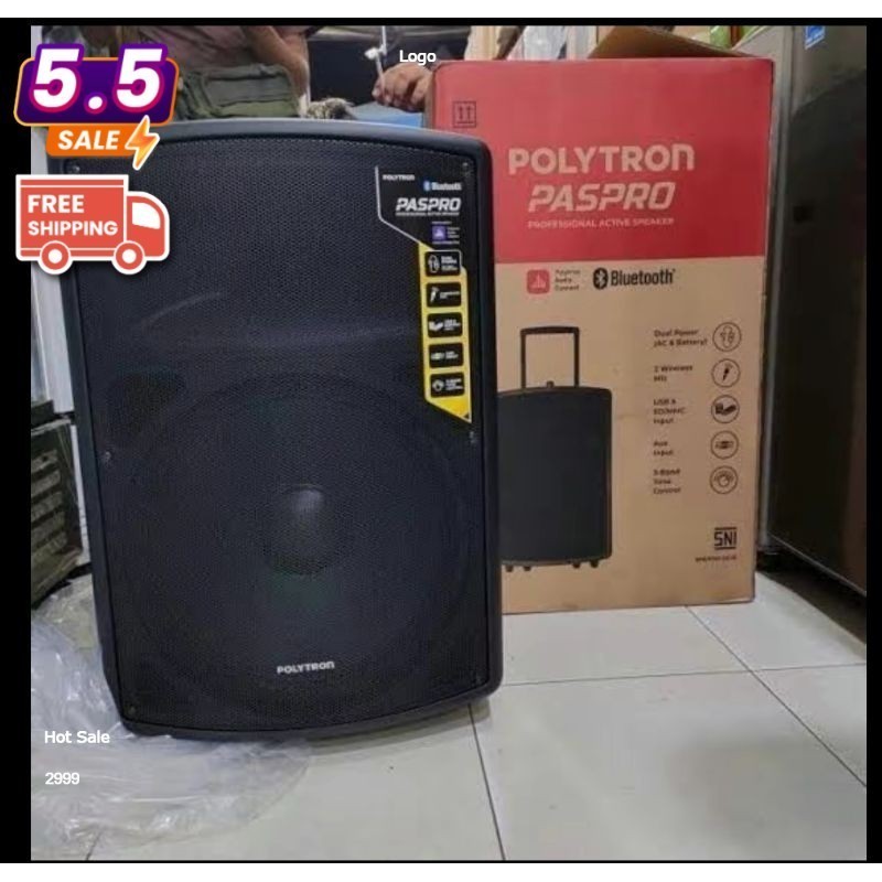 [INSTAN] SPEAKER ACTIVE POLYTRON PAS PRO 12F3 FREE MIC WIRELES 2 PCS - BLUETOOTH