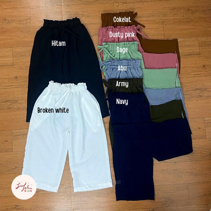 Soulleha Kulot Anak Perempuan Crinkle Airflow Premium 3-11 tahun - SAGE, S