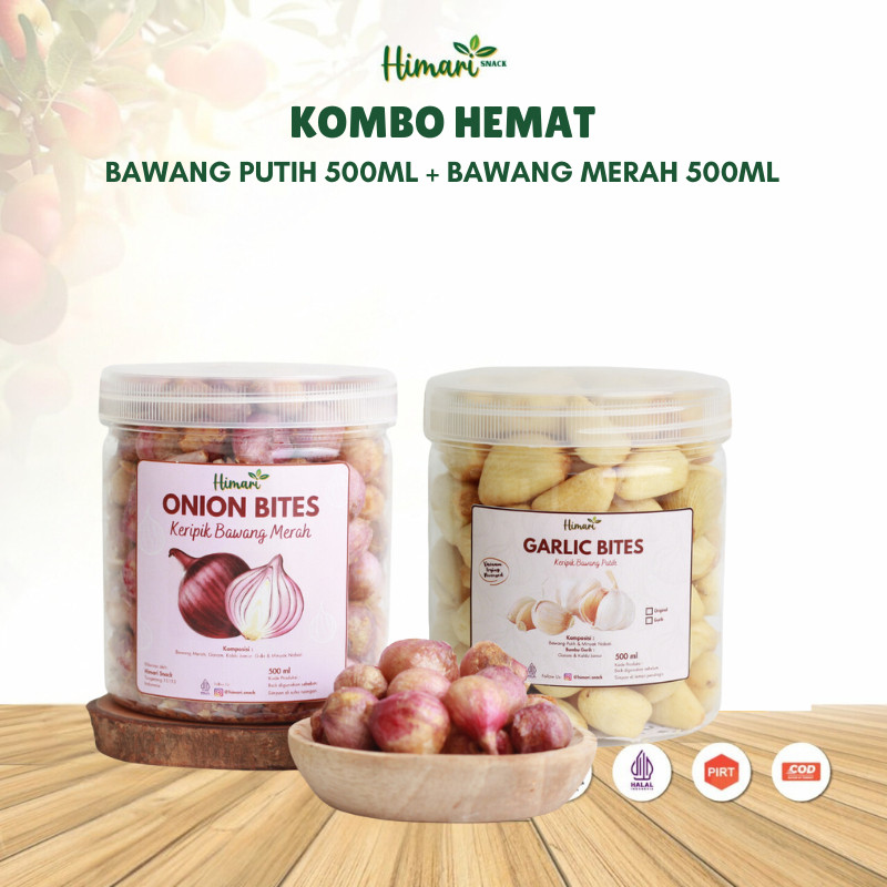 

Paket Keripik Bawang Putih dan Bawang Merah Utuh Kemasan Pouch & Jar 500ml