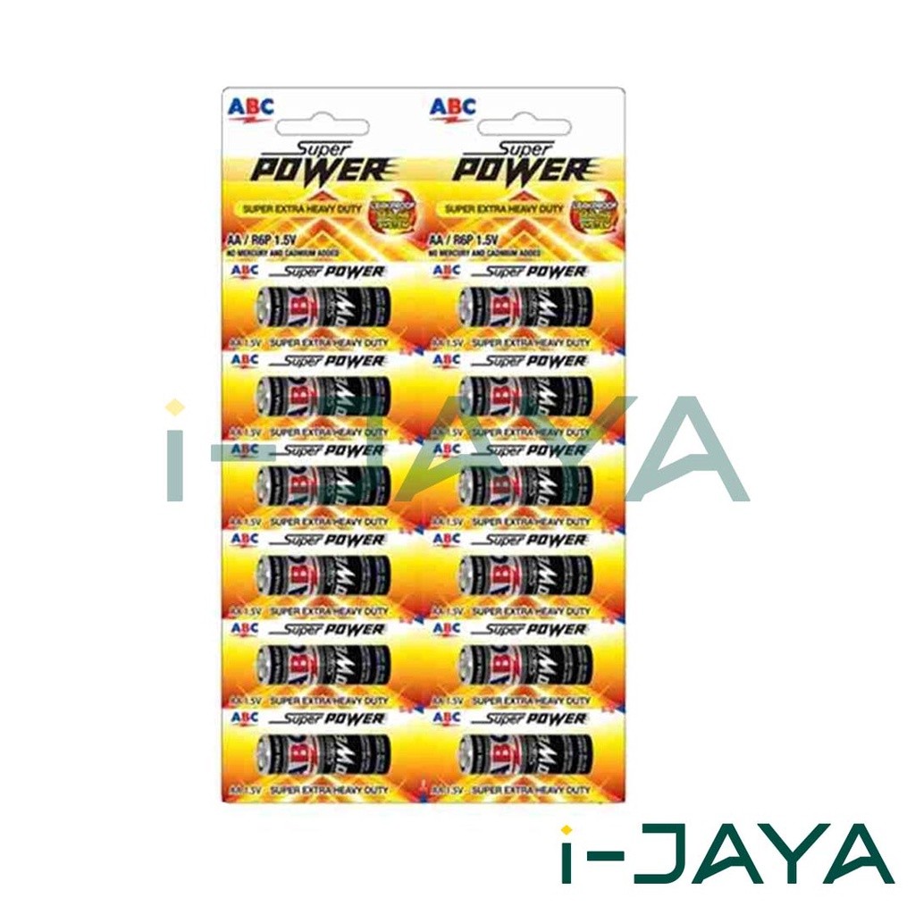 Baterai ABC Super Power AA/A2 isi 12 pcs butir - Batere/Battery/Batre R-6 RCG 6X2BCO