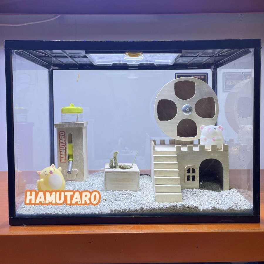 HamuTaro Paket Lengkap Kandang Hamster dan  hamster Winter Sepasang
