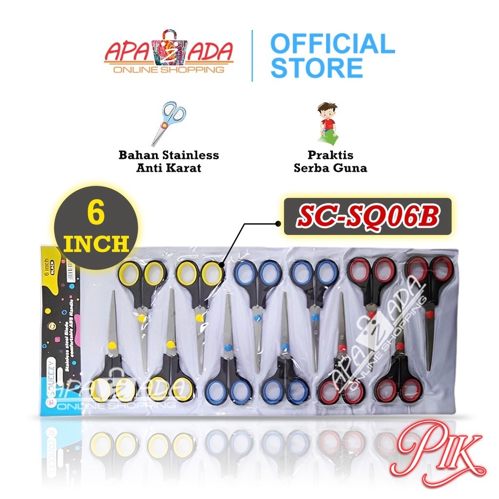 

Apazada Gunting Kain Kertas Kantor Stainless Serbaguna / Gunting Anak Sekolah / Gunting Murah SC-SQ06