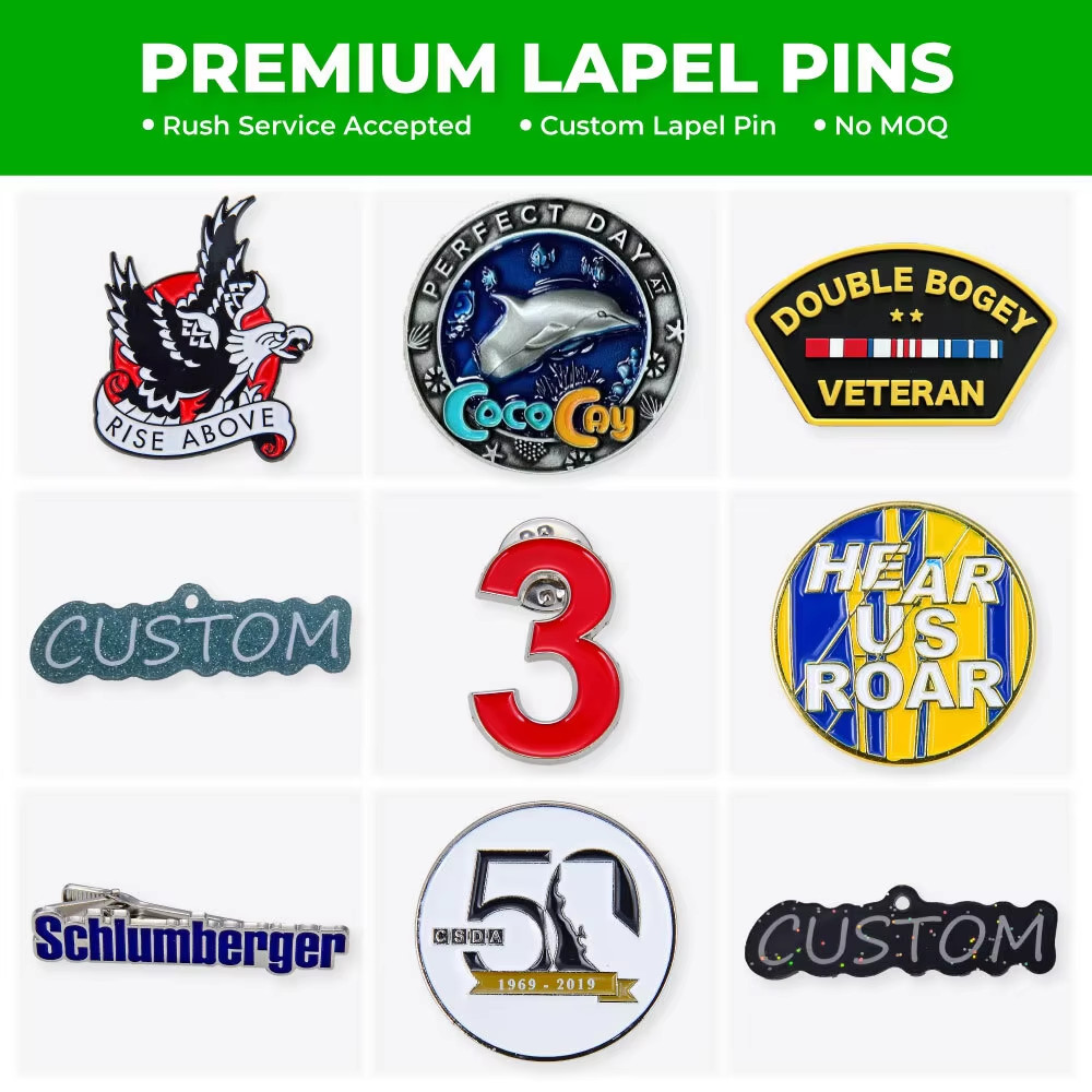 NO MOQ 1 pcs started custom enamel pin print your design LOGO hard enamel badge enamel lapel pins ke