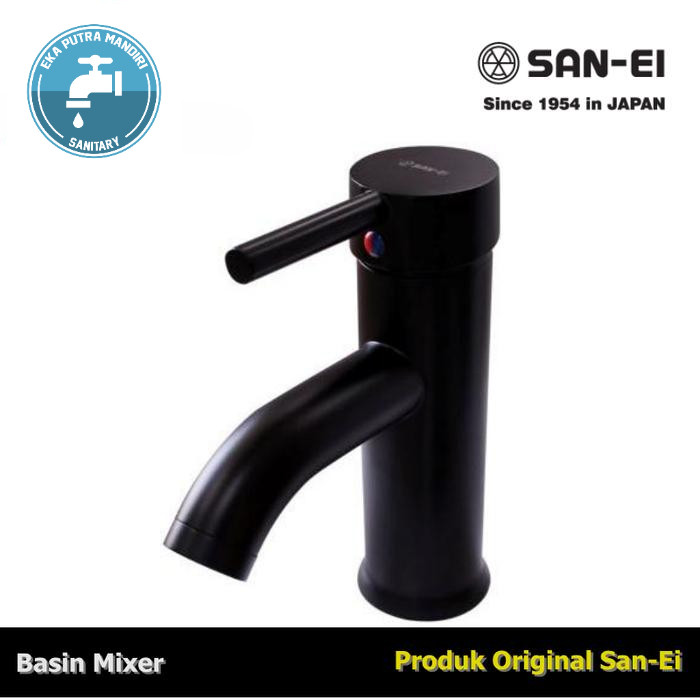 San-Ei Kran Wastafel KN350-S Panas Dingin | Keran Single Lever Basin Mixer Sanei KN 350 S (BLACK SER