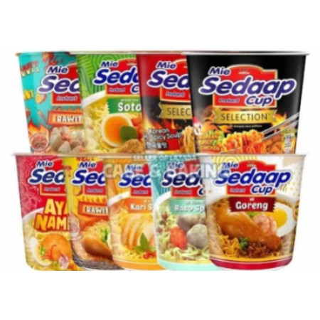 

SG MIE Sedaap Cup Rasa Ayam Jerit | Goreng | Kari Mercon | Korean Spicy Mi Instan Makanan Ringan