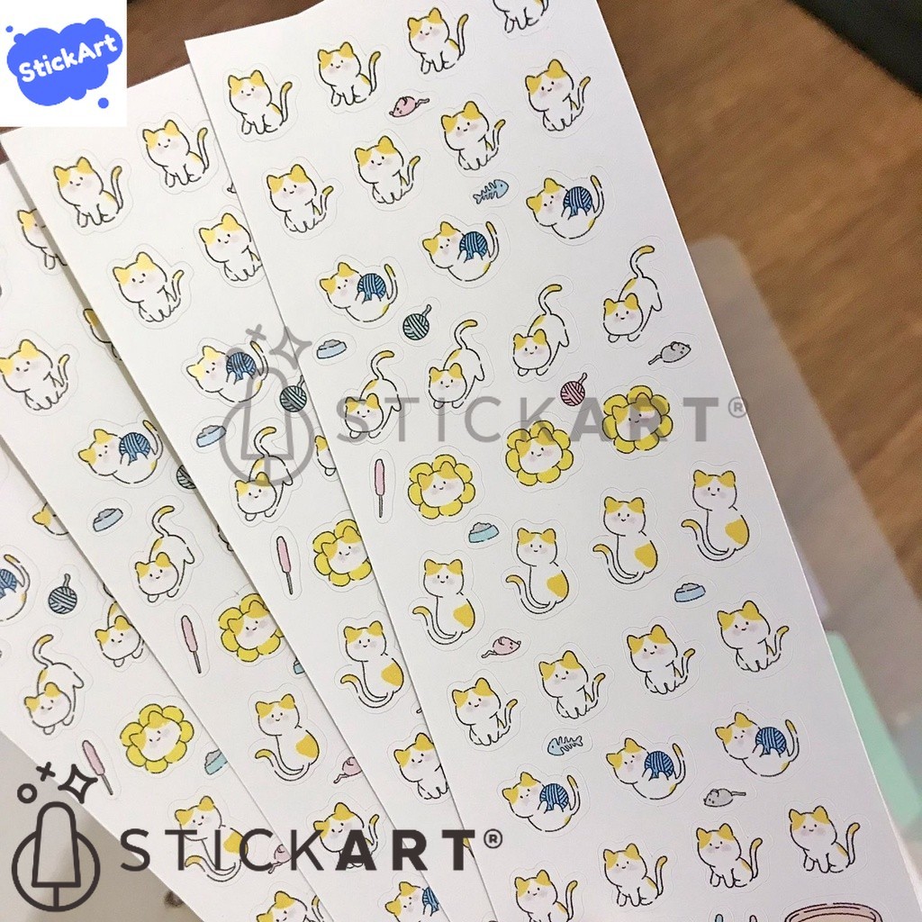 

[STICKART[ Stiker Kucing Lucu/ Cat Sticker/ Dekorasi Jurnal/ Journal Deco Sticker KP110 BAHAN DAN KWALITAS PREMIUM