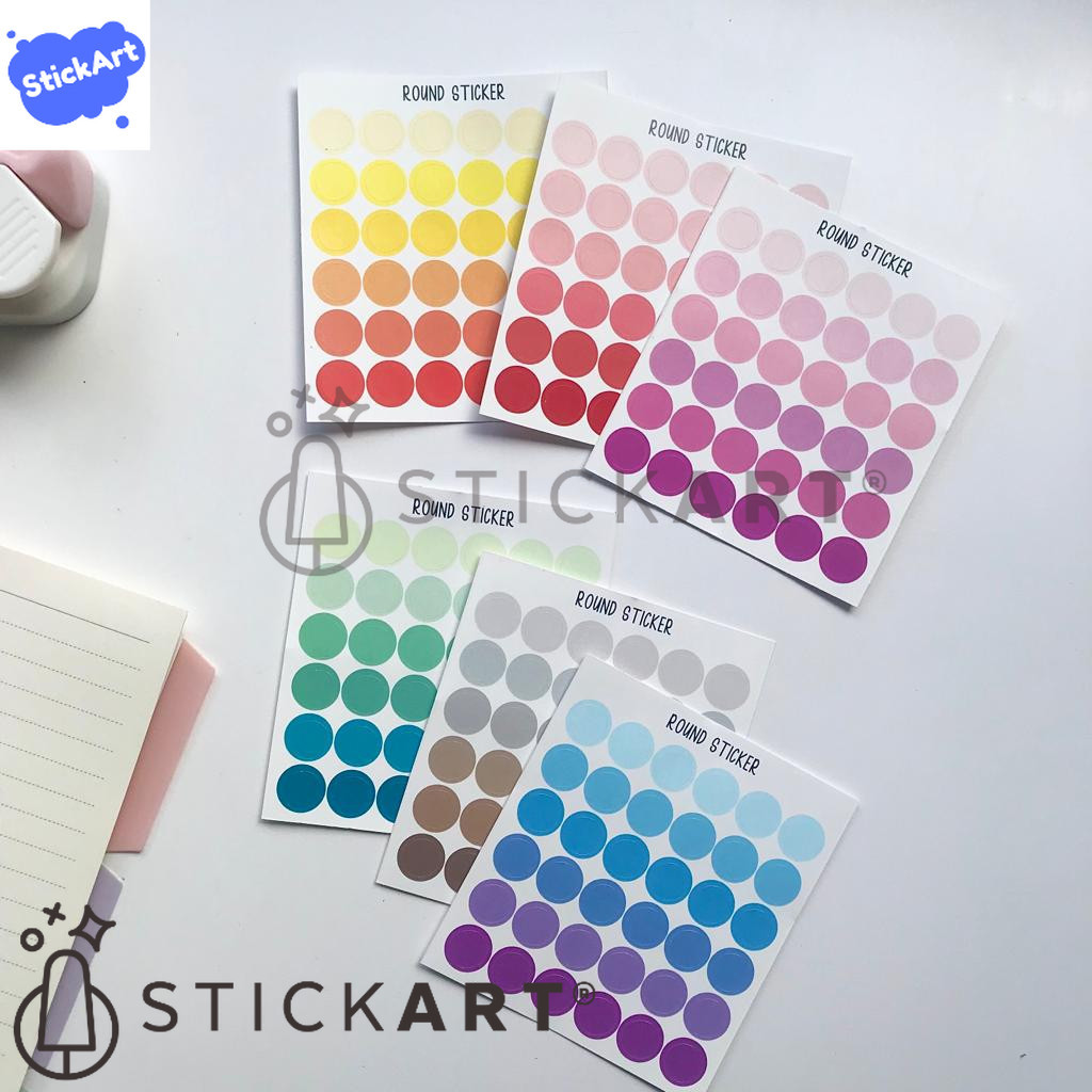 

[STICKART[ Stiker dot 1CM/ Round circle sticker/ stiker dekorasi jurnal/ stiker bulat warna warni BAHAN DAN KWALITAS PREMIUM